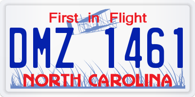 NC license plate DMZ1461