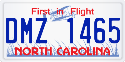 NC license plate DMZ1465