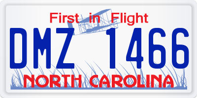NC license plate DMZ1466
