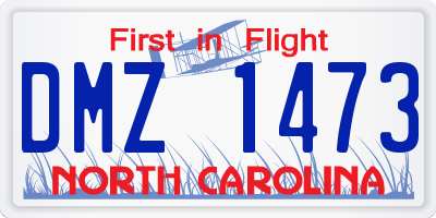 NC license plate DMZ1473