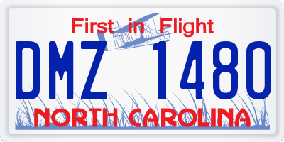 NC license plate DMZ1480
