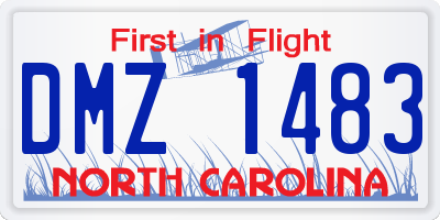 NC license plate DMZ1483