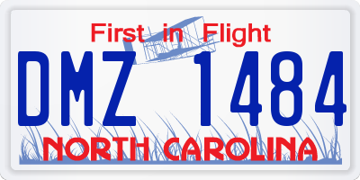 NC license plate DMZ1484