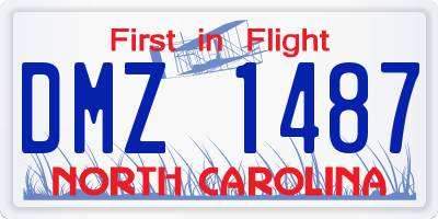 NC license plate DMZ1487