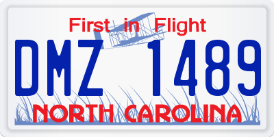 NC license plate DMZ1489