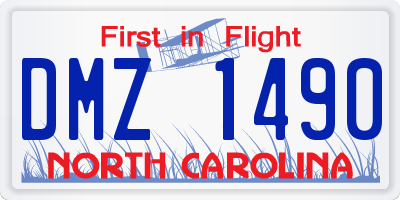 NC license plate DMZ1490