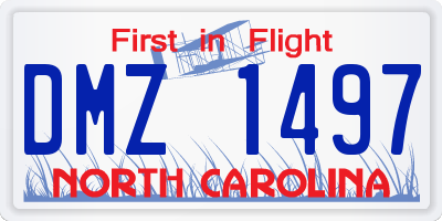 NC license plate DMZ1497