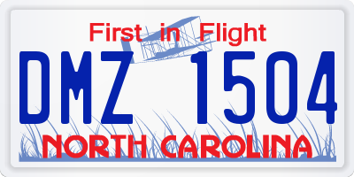 NC license plate DMZ1504