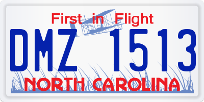 NC license plate DMZ1513