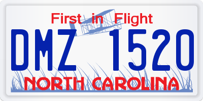 NC license plate DMZ1520