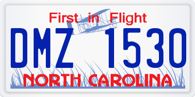 NC license plate DMZ1530