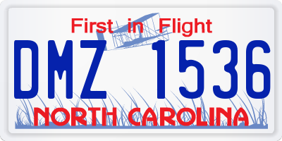 NC license plate DMZ1536