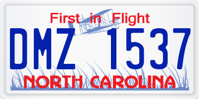 NC license plate DMZ1537