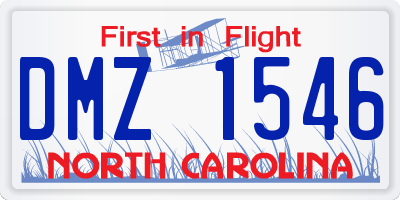 NC license plate DMZ1546