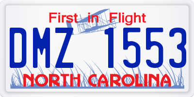 NC license plate DMZ1553