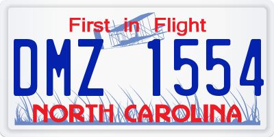 NC license plate DMZ1554