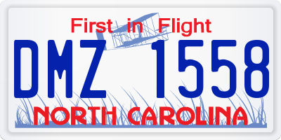 NC license plate DMZ1558