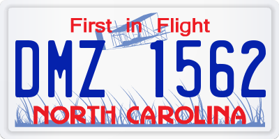 NC license plate DMZ1562