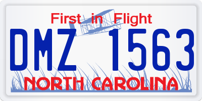 NC license plate DMZ1563