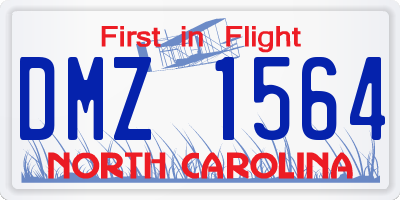 NC license plate DMZ1564