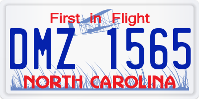 NC license plate DMZ1565