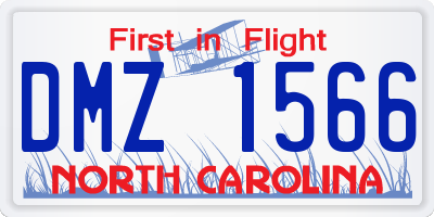NC license plate DMZ1566