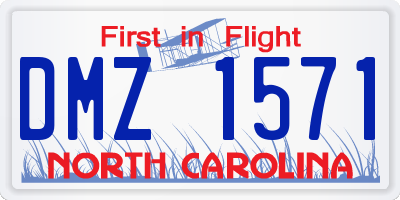 NC license plate DMZ1571