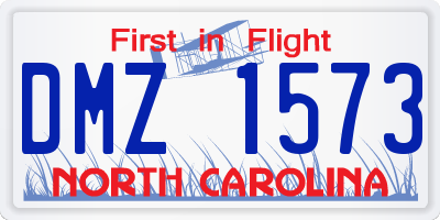 NC license plate DMZ1573