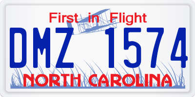 NC license plate DMZ1574