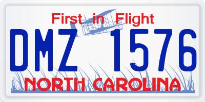 NC license plate DMZ1576