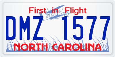 NC license plate DMZ1577