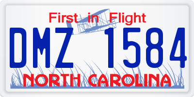 NC license plate DMZ1584
