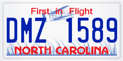 NC license plate DMZ1589