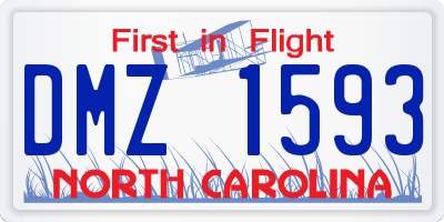 NC license plate DMZ1593
