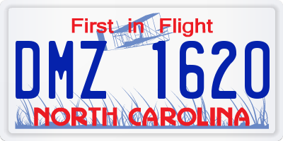 NC license plate DMZ1620