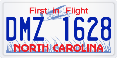 NC license plate DMZ1628