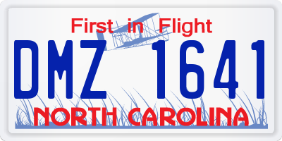 NC license plate DMZ1641