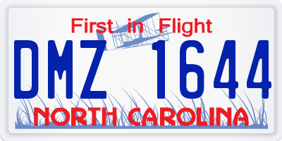 NC license plate DMZ1644