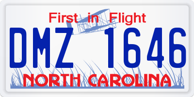 NC license plate DMZ1646
