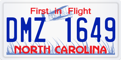 NC license plate DMZ1649