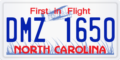 NC license plate DMZ1650