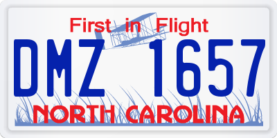 NC license plate DMZ1657