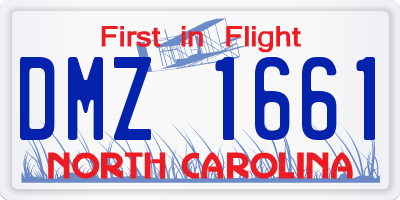 NC license plate DMZ1661