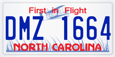 NC license plate DMZ1664