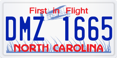 NC license plate DMZ1665