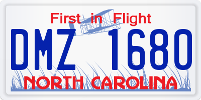NC license plate DMZ1680