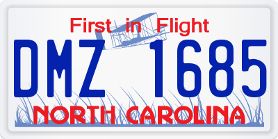 NC license plate DMZ1685