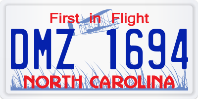 NC license plate DMZ1694