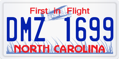 NC license plate DMZ1699