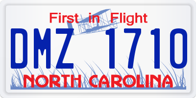 NC license plate DMZ1710